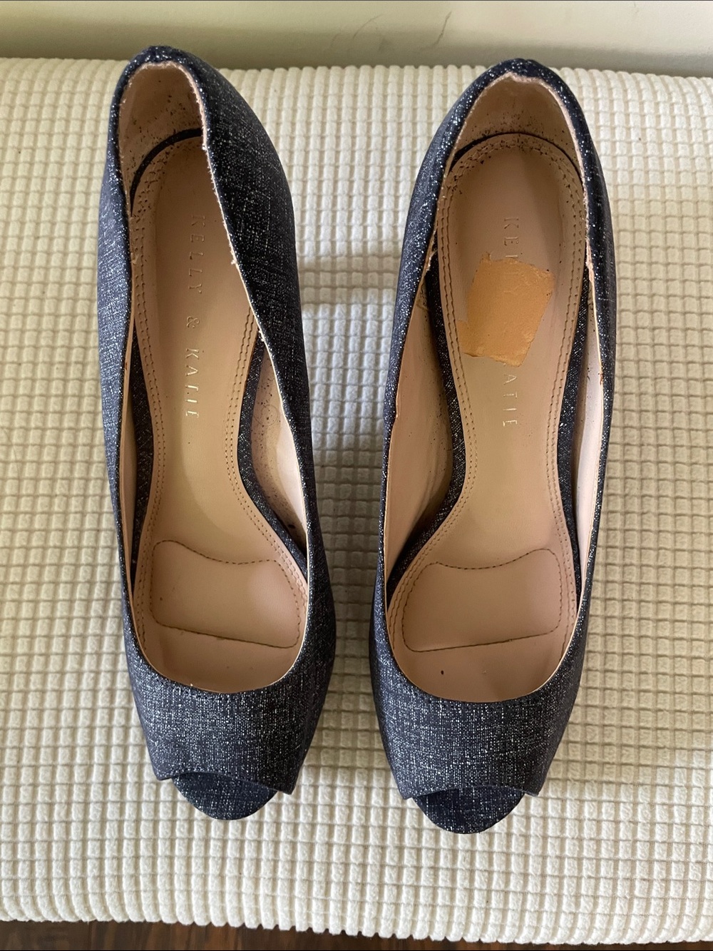 Kelly & Katie Sparkle Open-Toe Heels Size 7.5